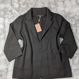 Quince Black Open-Front Blazer Jacket
